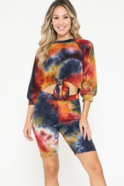 FRENCH TIE&DYE BOAT TOP WITH BIKER SHORT