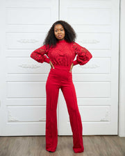 "ESSENCE" EMBROIDERED  JUMPSUIT